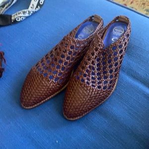 Jeffery Campbell | Brown Wicker Heeled Mules